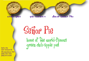 Albuquerque website design fun food whimsical restaurant Senor Pie